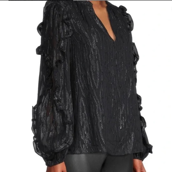 Lilly Pulitzer NWT Ardith Silk Top Zebra Metallic Clip Onyx $178 Size XXS - Picture 11 of 11